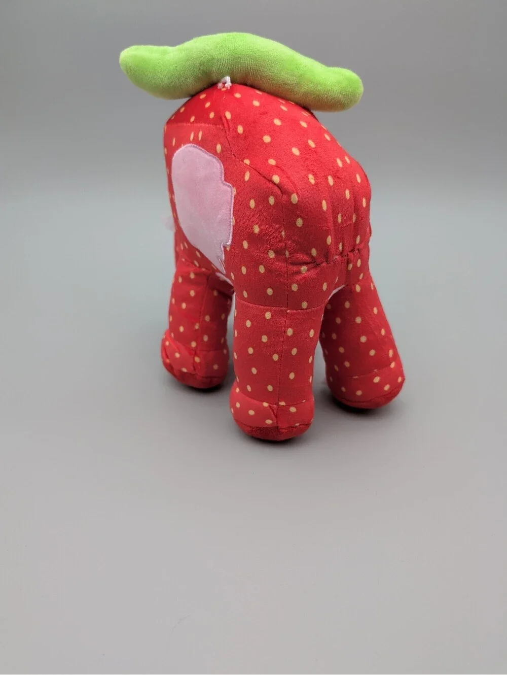 Red Strawberry Elephant Plush Toy with Green Leaf Top